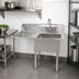 Thumbnail image #2 for BK Resources 1-Compartment Stainless Steel Sink with Left Drainboard and 9-Inch Backsplash