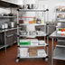 Thumbnail image #2 for Quantum 48 Inch x 24 Inch x 69 Inch Mobile Shelving Cart with 5 Solid Galvanized Steel Shelves