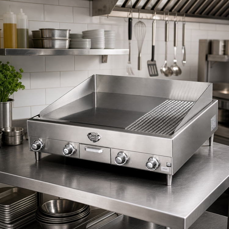 Product image #2 for Commercial Countertop Electric Griddle with Smooth Polished Steel Plate
