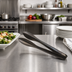 Thumbnail image #2 for American Metalcraft Vintage Hammered 9-Inch Serving Tongs, Black Finish