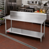 Thumbnail image #2 for Duke 144-Inch x 36-Inch Stainless Steel Work Table with 10-Inch Marine Edge Riser and Galvanized Undershelf
