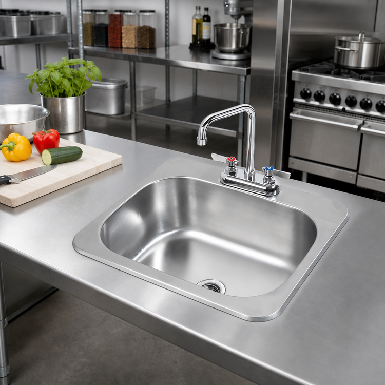 Product image #2 for Drop-In Stainless Steel Hand Sink with Included Faucet