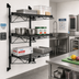 Thumbnail image #2 for Quantum Wall-Mounted Cantilever Wire Shelving Starter Unit with 3 Wire Shelves and 54-Inch Posts