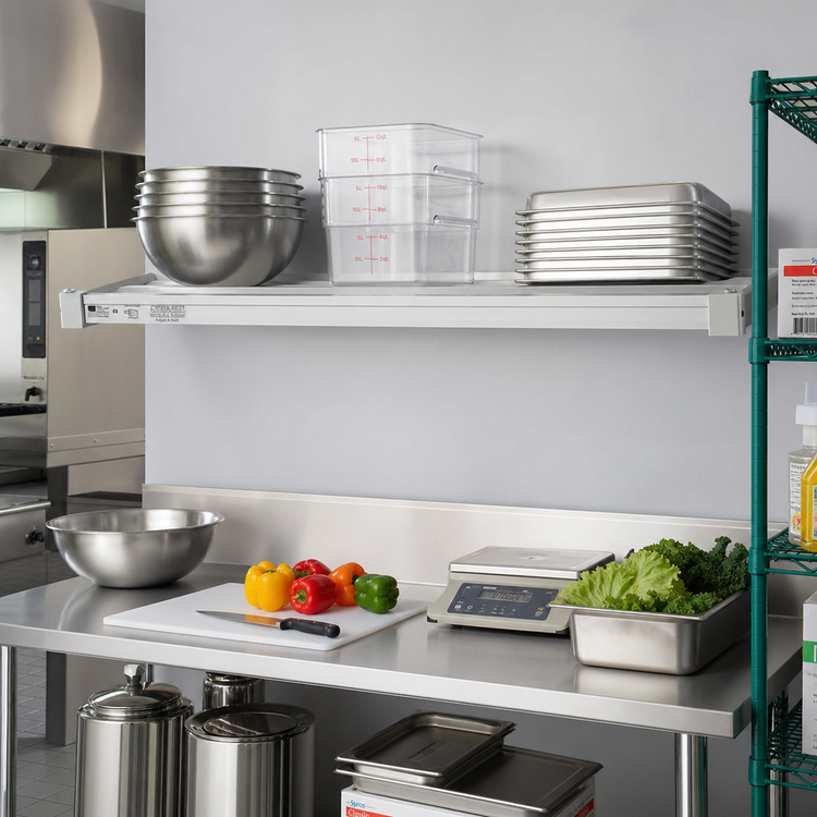 Product image #3 for New Age Adjust-A-Shelf H.D. Series Aluminum Wall-Mounted Shelf, 96 x 24 Inches, 2,000 lb Capacity