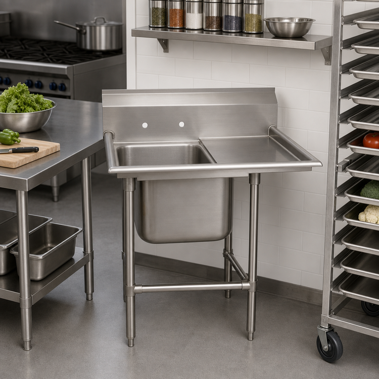 Product image #2 for Advance Tabco Regaline 1-Compartment Commercial Sink with Right-Hand Drainboard