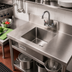 Thumbnail image #2 for Eagle Group Seamless Welded-In Straight Wall Sink, 1 Compartment, 20.5 x 20.5 x 8 Inch, 14 Gauge 304 Stainless Steel