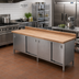 Thumbnail image #2 for John Boos 144 x 24-Inch Wood Top Work Table with Stainless Steel Cabinet Base, Sliding Doors, and 4-Inch Riser