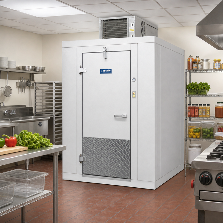 Product image #2 for Arctic Industries BL1012-CF-SC Indoor Walk-In Cooler with Floor, Self-Contained Refrigeration, 35°F Holding, 9'10" W x 11'9" L x 7'8-1/2" H