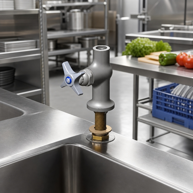 Product image #2 for T&S Brass B-0305-LN-175F Single Temperature Deck-Mount Pantry Base Faucet, Single Hole, Less Nozzle