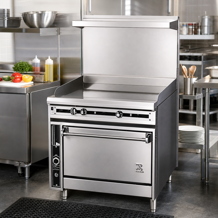 Product image #2 for Titan JTRH-36GT-36 Heavy Duty 36" Gas Griddle Top Range with Standard Oven