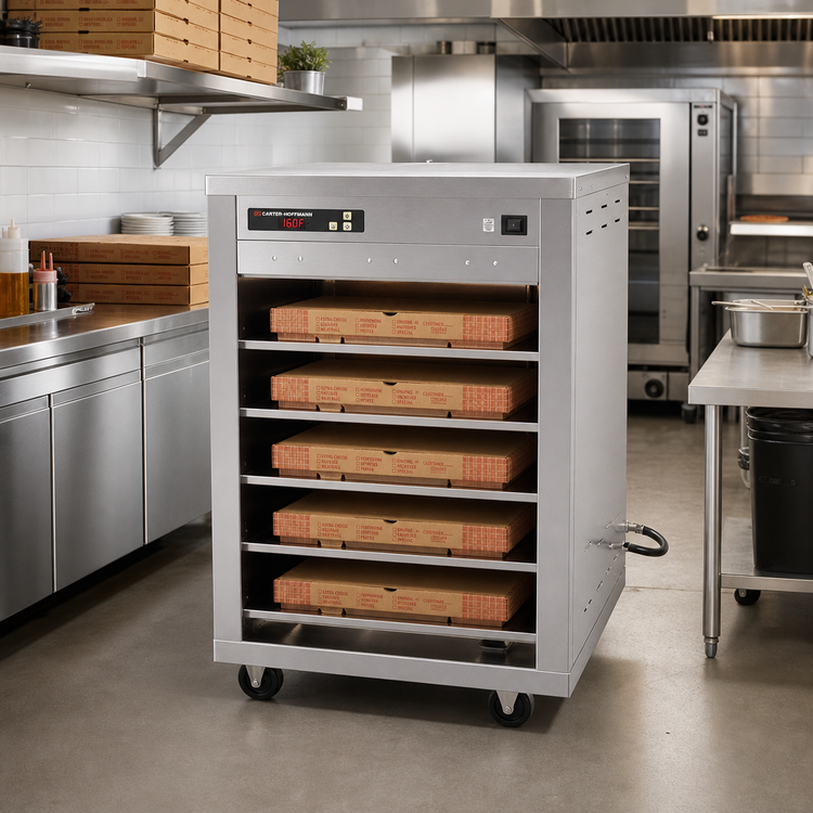 Product image #2 for Carter-Hoffmann DF1818-5 Heated Doorless Pass-Through Half-Height Pizza Box Holding Cabinet, 5-Shelf