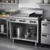 Thumbnail image #2 for Garland Cuisine Series 36-Inch Heavy Duty Gas Combination Top Range with 2 Open Burners, 24-Inch Thermostatic Griddle, and Storage Base