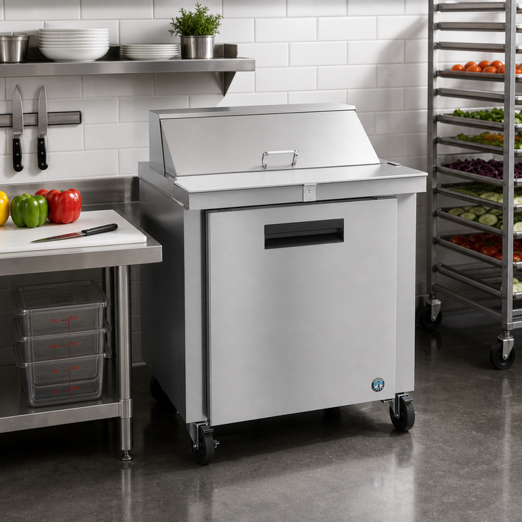 Product image #2 for Hoshizaki Steelheart 36-Inch Sandwich Top Refrigerator Prep Table with 10-Pan Rail and Solid Door