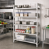 Thumbnail image #3 for Camshelving Premium 5-Tier Vented Stationary Polymer Shelving Starter Unit, 21 x 72 x 84 Inches, Speckled Gray