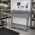 Thumbnail image #1 for Advance Tabco 72-Inch 3-Station Toe-Push Freestanding Hand Wash Sink with Gooseneck Spouts