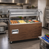 Thumbnail image #2 for Vollrath 2-Series Affordable Portable 4-Well Hot Food Station with Buffet Breath Guard and Lights, Open Storage Base, Cherry Woodgrain, 120/208-240V