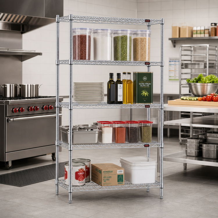 Product image #2 for EAGLEbrite 4-Tier Wire Starter Shelving Unit, 42 x 24 x 63 Inches, Zinc Finish