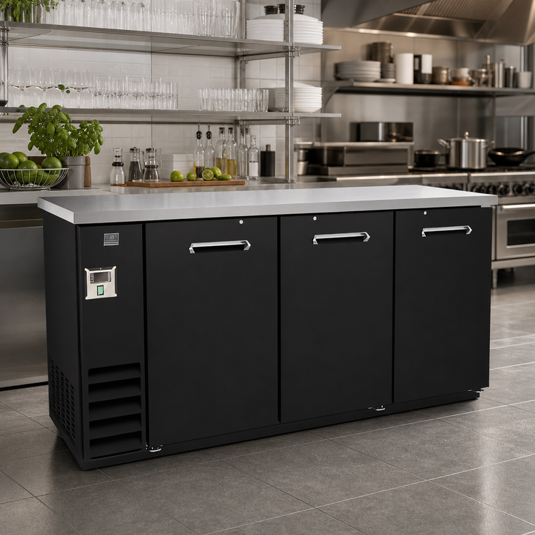 Product image #2 for Kelvinator Commercial 73-Inch 3-Door Back Bar Cooler with Stainless Steel Top