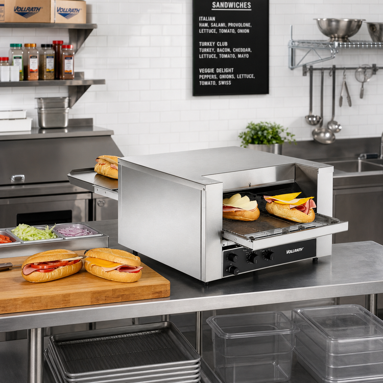 Product image #2 for Vollrath 40-Inch Countertop Conveyor Sandwich Oven, 14.5-Inch Conveyor Width, 208V
