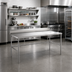 Thumbnail image #2 for Sapphire 60-Inch x 30-Inch 18/430 Stainless Steel Open Base Worktable with 5-Inch Backsplash