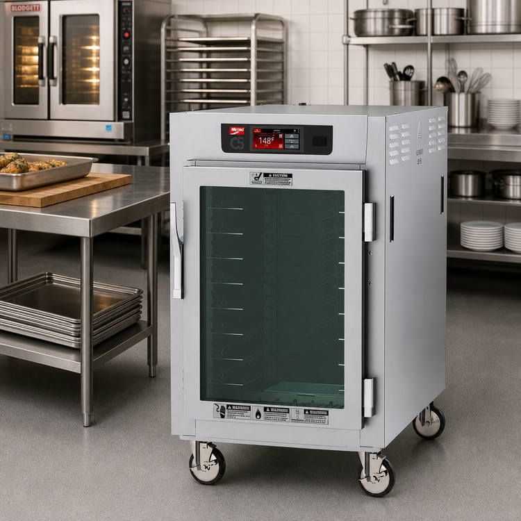 Product image #2 for Metro C5 8 Series 1/2-Height Controlled Temperature Heated Holding Cabinet with Tempered Double-Pane Glass Doors and Universal Wire Slides