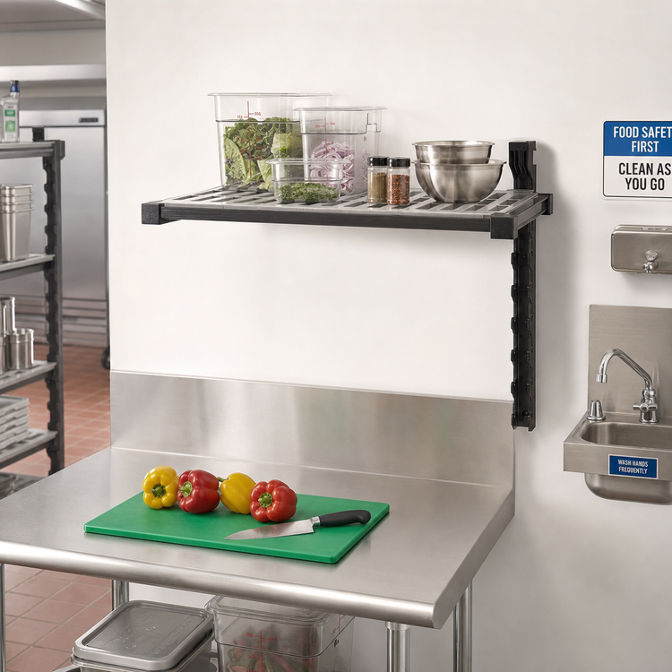 Product image #2 for Camshelving Elevation Wall-Mounted Vented Add-On Shelf Kit, 24 x 36 Inches, Brushed Graphite