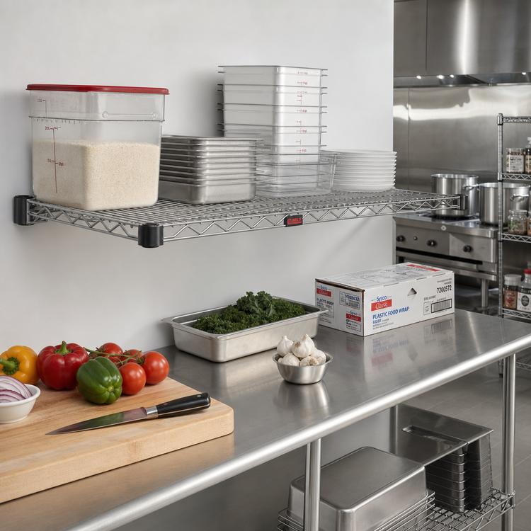 Product image #2 for Eagle Valu-Master Quad-Adjust 72"W x 18"D Wire Shelf, 600 lb. Capacity, QuadTruss Design, Pewter Gray Epoxy Finish