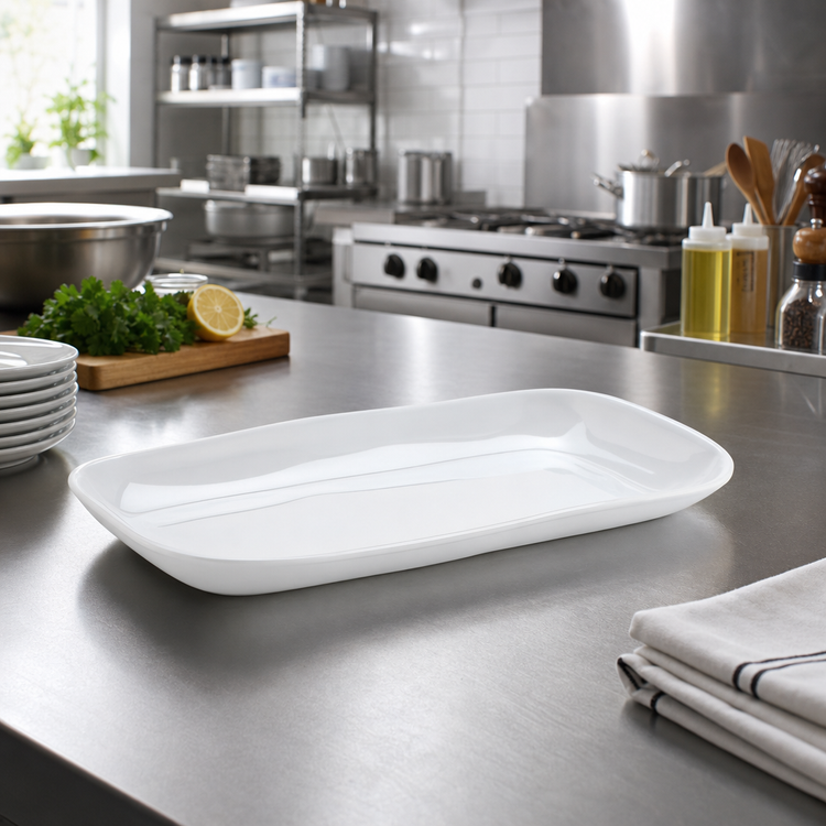 Product image #2 for American Metalcraft Crave Collection 14-Inch Rectangular Cloud Melamine Serving Platter
