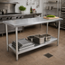 Thumbnail image #2 for John Boos Stallion 108 Inch x 24 Inch 14-Gauge 300-Series Stainless Steel Work Table with Adjustable Undershelf