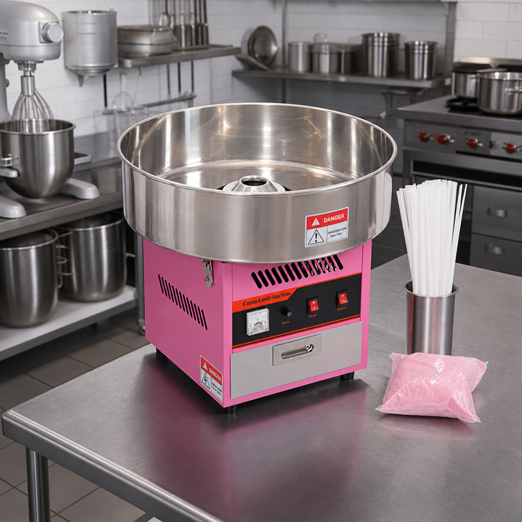 Product image #2 for Omcan Countertop Cotton Candy Machine with 20.5-Inch Stainless Steel Bowl, Speed Adjuster, Drawer, 1.4 HP