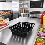 Thumbnail image #3 for CFS Brands Munchie Basket™ 4403103 Rectangular Black ABS Plastic Fast Food Basket, 10-3/8 x 8 x 2-1/2 Inch Case of 12