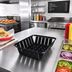 Thumbnail image #3 for Munchie Basket Rectangular Black ABS Plastic Fast Food Basket, 10-3/8 x 8 x 2-1/2 Inch