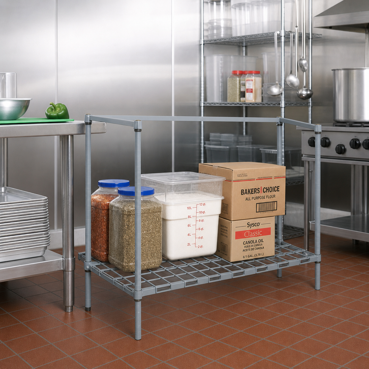 Product image #2 for Quantum Modular Wire Dunnage Rack, 24 x 18 x 34 Inches, Gray Epoxy Antimicrobial Finish