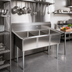 Thumbnail image #2 for John Boos E-Series 3-Compartment Stainless Steel Sink with 18 x 18 x 12 Inch Bowls and Galvanized Legs