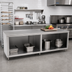 Thumbnail image #2 for John Boos Open Front Cabinet Base Work Table, 120 x 24 Inches, 16-Gauge Stainless Steel Top, 1-1/2 Inch Rear Riser