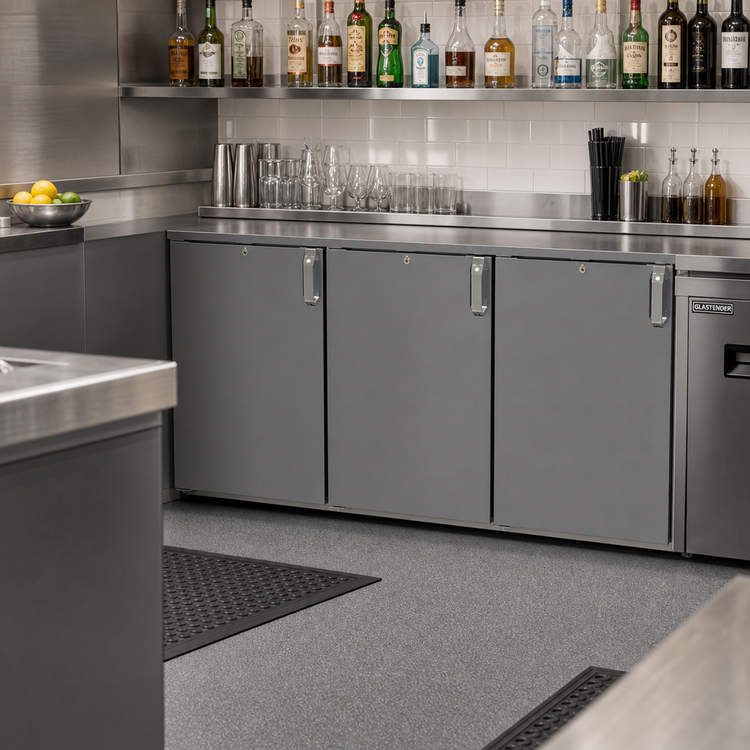 Product image #2 for Glastender Low Profile Back Bar Dry Storage Cabinet, Three-Section, 60" Wide, Non-Refrigerated
