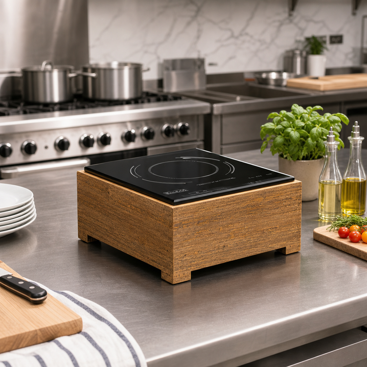 Product image #2 for Madera Rustic Pine Square Glass-Top Countertop Commercial Induction Cooktop, 1 Burner