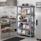 Thumbnail image #2 for Quantum Millenia QP213086SS-5 30"W x 21"D x 86"H Gray Polymer Stationary Starter Shelving Unit with 5 Solid Shelves