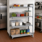 Thumbnail image #3 for Cambro Camshelving® Premium CPA243672S4480 4-Tier Solid Polypropylene Add-On Shelving Unit, 24 x 36 x 72 Inches, Speckled Gray