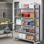 Thumbnail image #2 for Cambro Camshelving® Elements EXA184264V5480 5-Shelf Vented Polymer Add-On Shelving Unit, 18"D x 42"W x 64"H, Speckled Gray