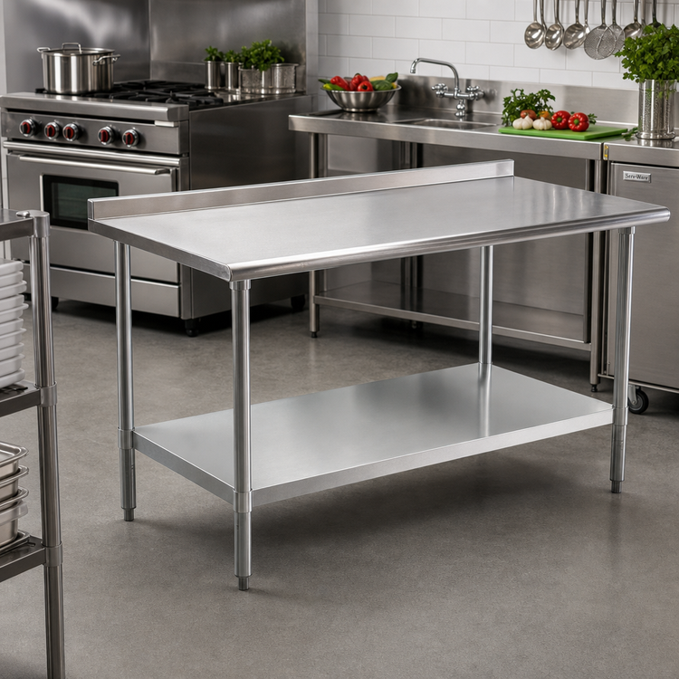 Product image #2 for Serv-Ware 84-Inch Work Table with Turn-Up Back, 30-Inch Deep
