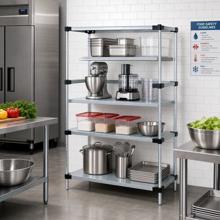 Product image #2 for Quantum 4-Shelf Solid Shelving Starter Kit, 48W x 18D x 63H, Stationary