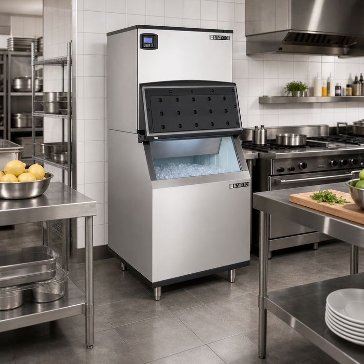 Product image #2 for Maxx Ice Intelligent Series 60-Inch Wide Full Dice Air-Cooled Modular Ice Machine with 580 lb Storage Bin