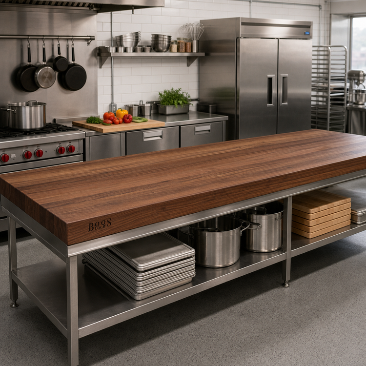Product image #2 for Boos Block American Black Walnut Edge Grain Kitchen Countertop with Varnique Finish, 108 x 27 x 3 Inches