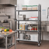 Thumbnail image #2 for Cambro Camshelving Elements XTRA High Density Top Rail Stationary Starter Unit, 4 Solid Shelves, 18 x 60 x 81 Inches, Speckled Gray
