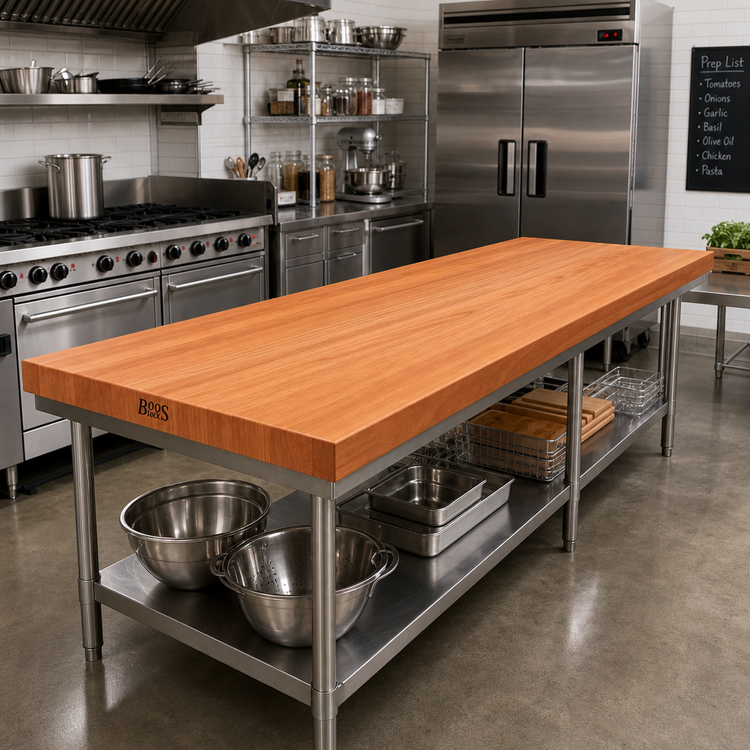 Product image #2 for Boos Block American Cherry Edge Grain Kitchen Countertop, 132 x 27 x 3 Inch, Varnique Finish