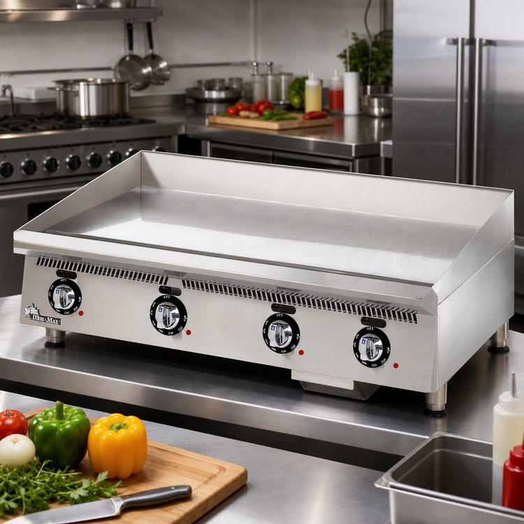 Product image #2 for Ultra-Max 48-Inch Countertop Gas Griddle with Chrome-Plated T1 Steel Plate