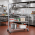 Thumbnail image #2 for Eagle Group 4-Tier Chrome Wire Shelving Dolly Truck, 36W x 18D, Poly Tread Swivel/Brake Casters