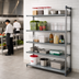 Thumbnail image #2 for Cambro Camshelving Basics Plus 21-Inch x 48-Inch x 84-Inch 5-Tier Add-On Polymer Shelving Unit with Vented and Solid Shelves