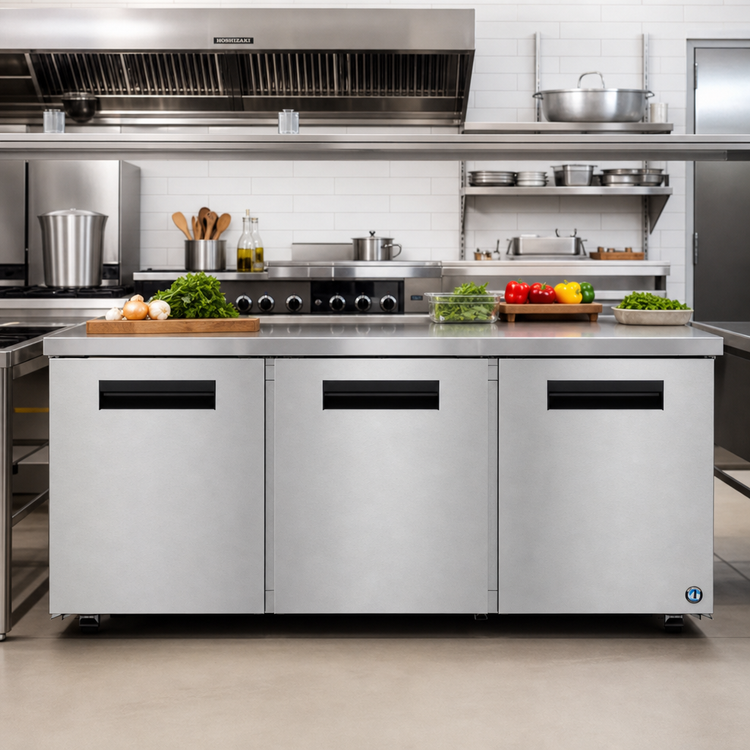 Product image #2 for Hoshizaki Steelheart UR72B-LP Three-Door Low Profile Undercounter Reach-In Refrigerator, 72-Inch Wide, Stainless Steel